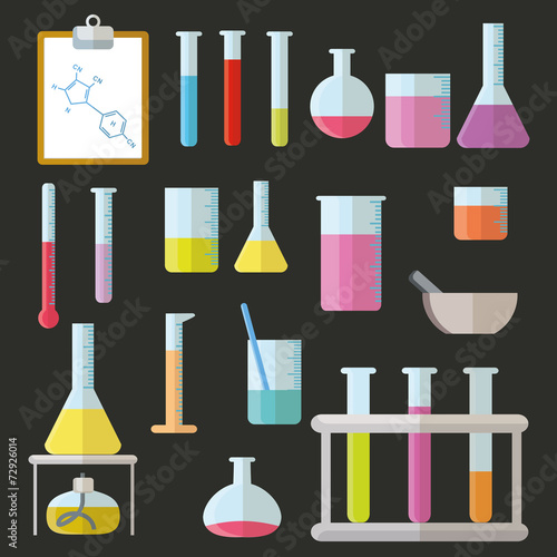 Chemical test tubes icons illustration vector