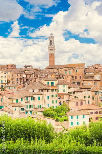 Panoramic view of Siena  Italy