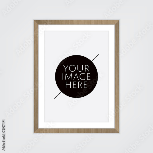 Wood picture frame (portrait) with mount