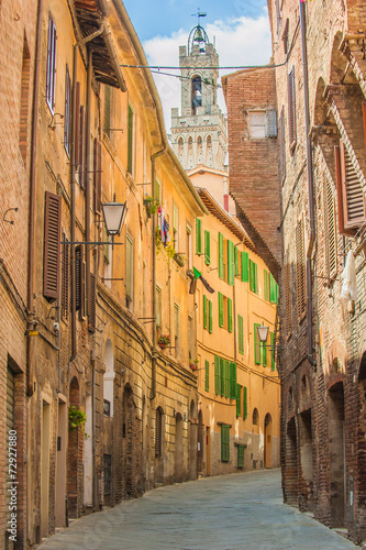 Twisted streets of Siena, Tuscany, Italy