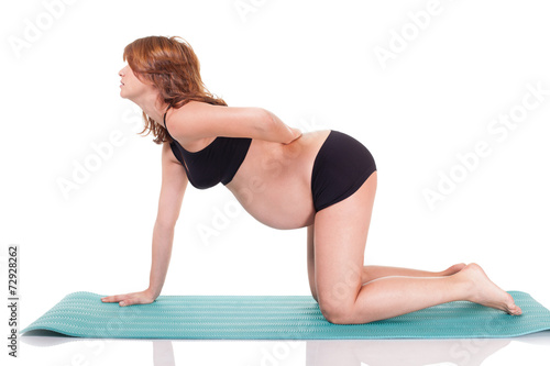 Pregnant woman fitness yoga