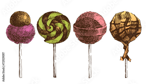 hand drawn lollipops