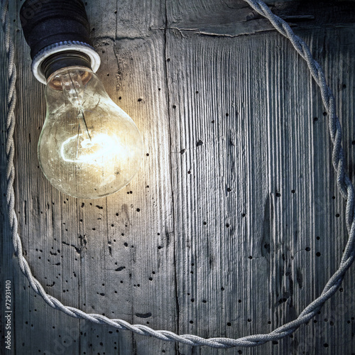 lampaadina su parete in legno photo