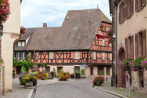 Centre ville de Kientzheim en Alsace, Bas Rhin