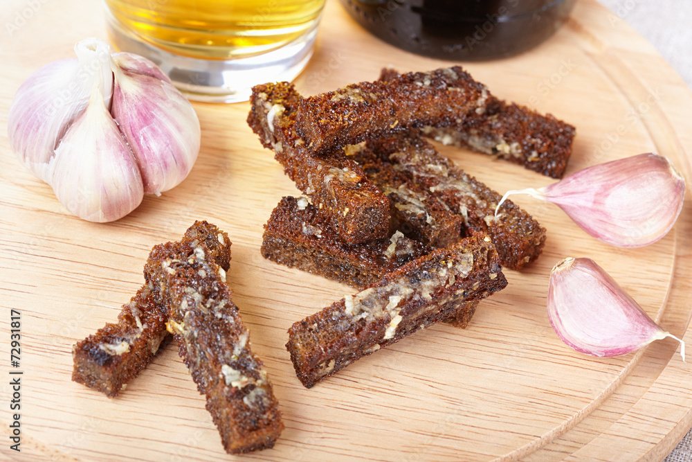 Rye rusks with garlic Rye rusks with garlic
