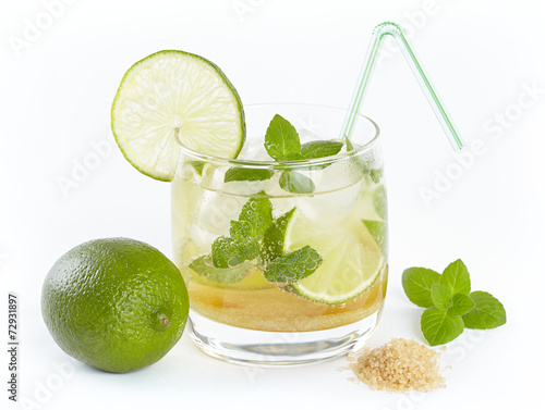 Mojito cocktail on a white background photo