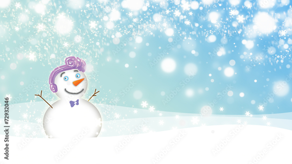 snowman with light star