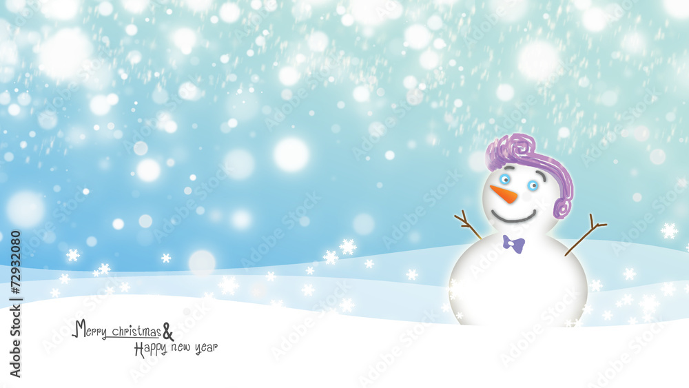 snowman with light star