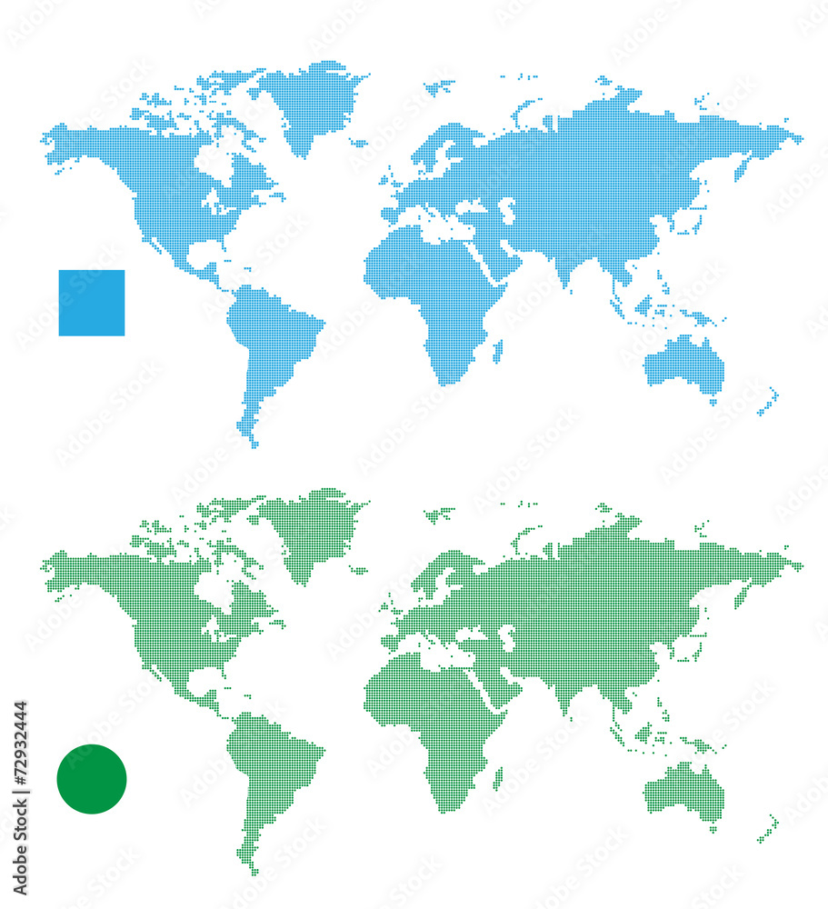 Fototapeta premium World Maps abstract rectangle and dot.