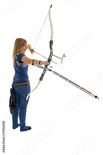 Girl shooting a bow an arrow © yellowpaul