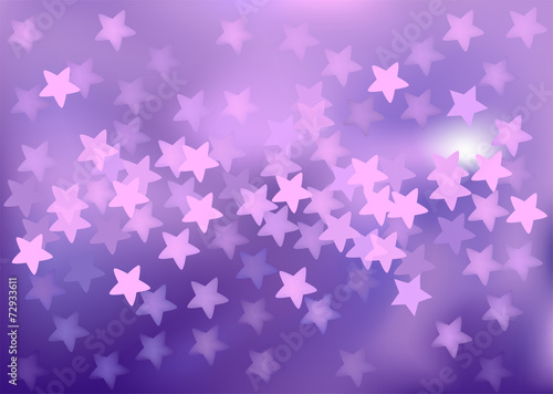 Purple festive lights in star shape, vector background.