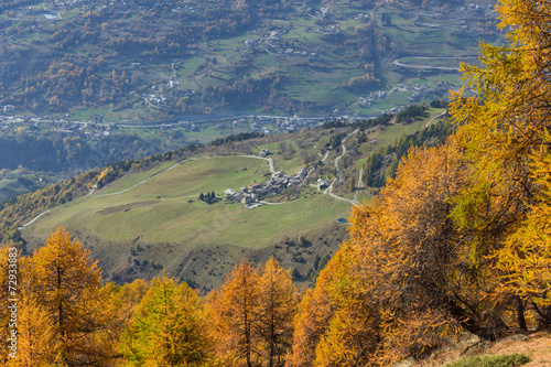 Paesaggio autunnale di montagna