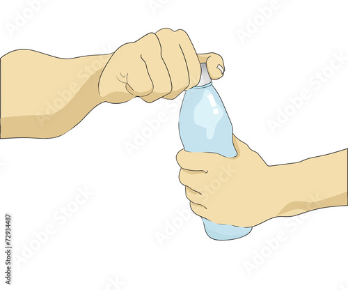 Vector hans and a bottle