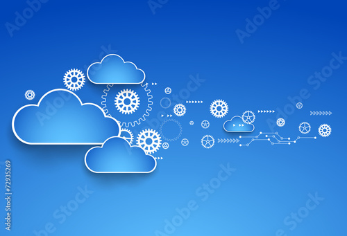 Cogwheel cloud theme. Vector illustration