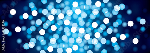 Blue festive lights, vector background.