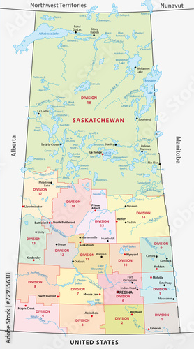 saskatchewan administrative map