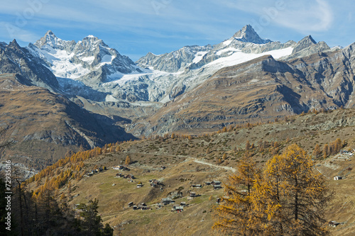 Walliser Alpen, Zinalrothorn, Obergabelhorn ob Zermatt, Wallis, Schweiz
