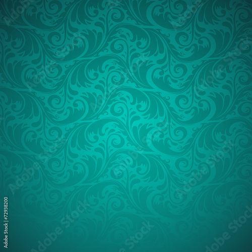 Emerald floral seamless pattern