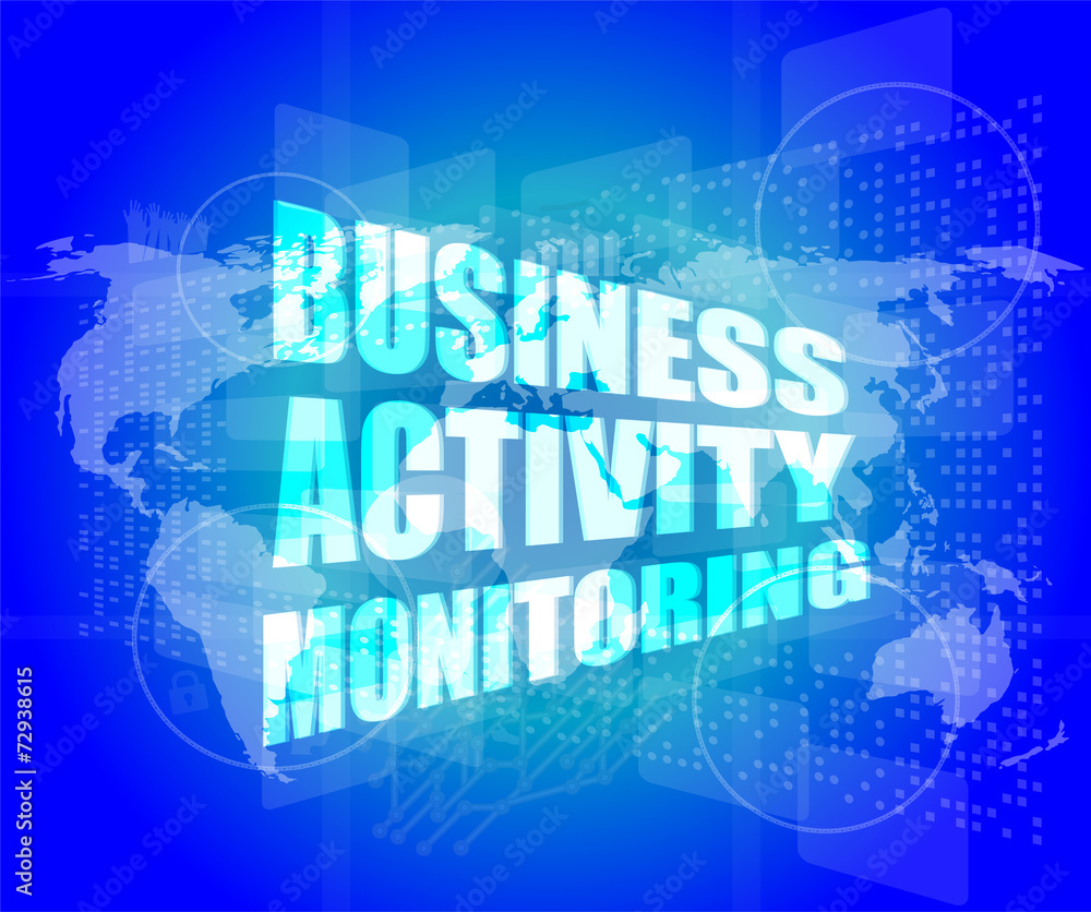 business concept, business activity monitoring digital touch
