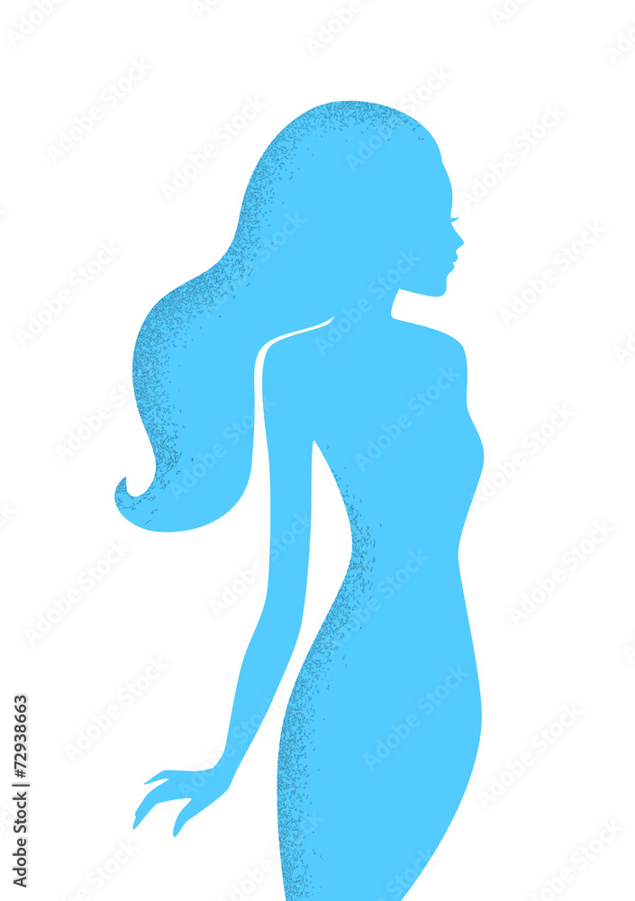 Beautiful woman's silhouette image Beautiful woman's silhouette image