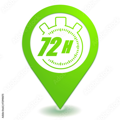 72 heures sur symbole localisation vert