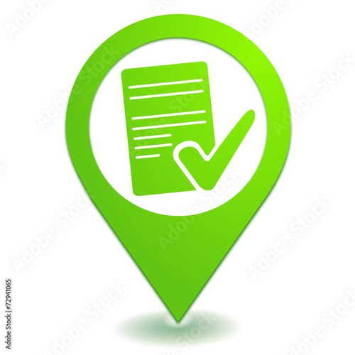 validation sur symbole localisation vert