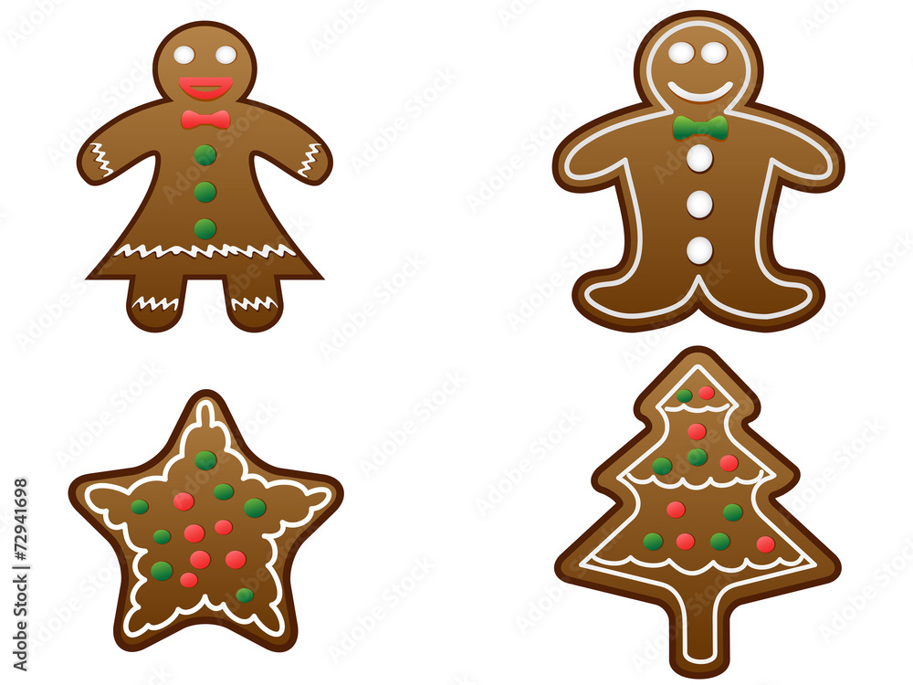 gingerbread cookies set vector gingerbread cookies set vector
