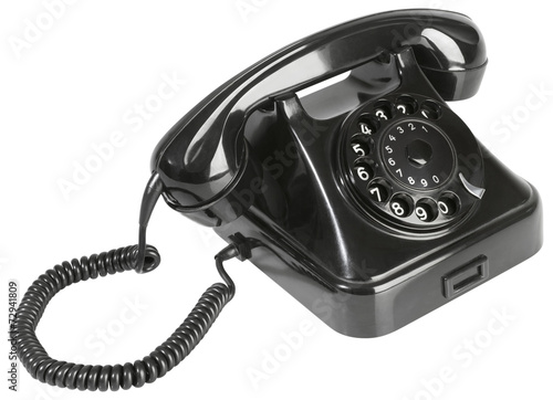 Old Black Bakelite Telephone Cutout photo