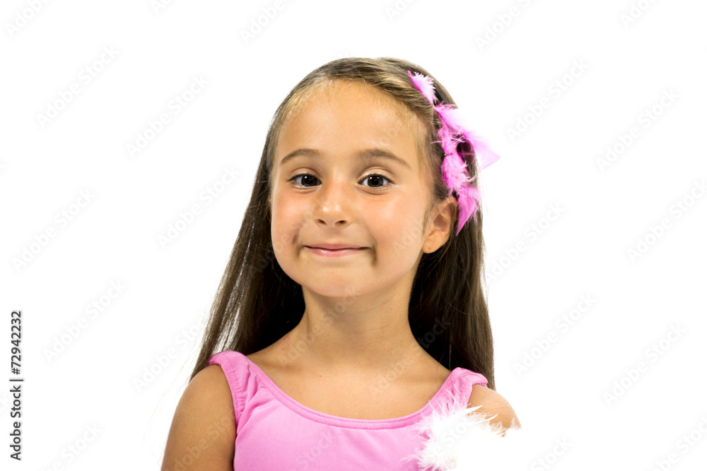 Beautiful girl smiling and posing with dance costumes Beautiful girl smiling and posing with dance costumes