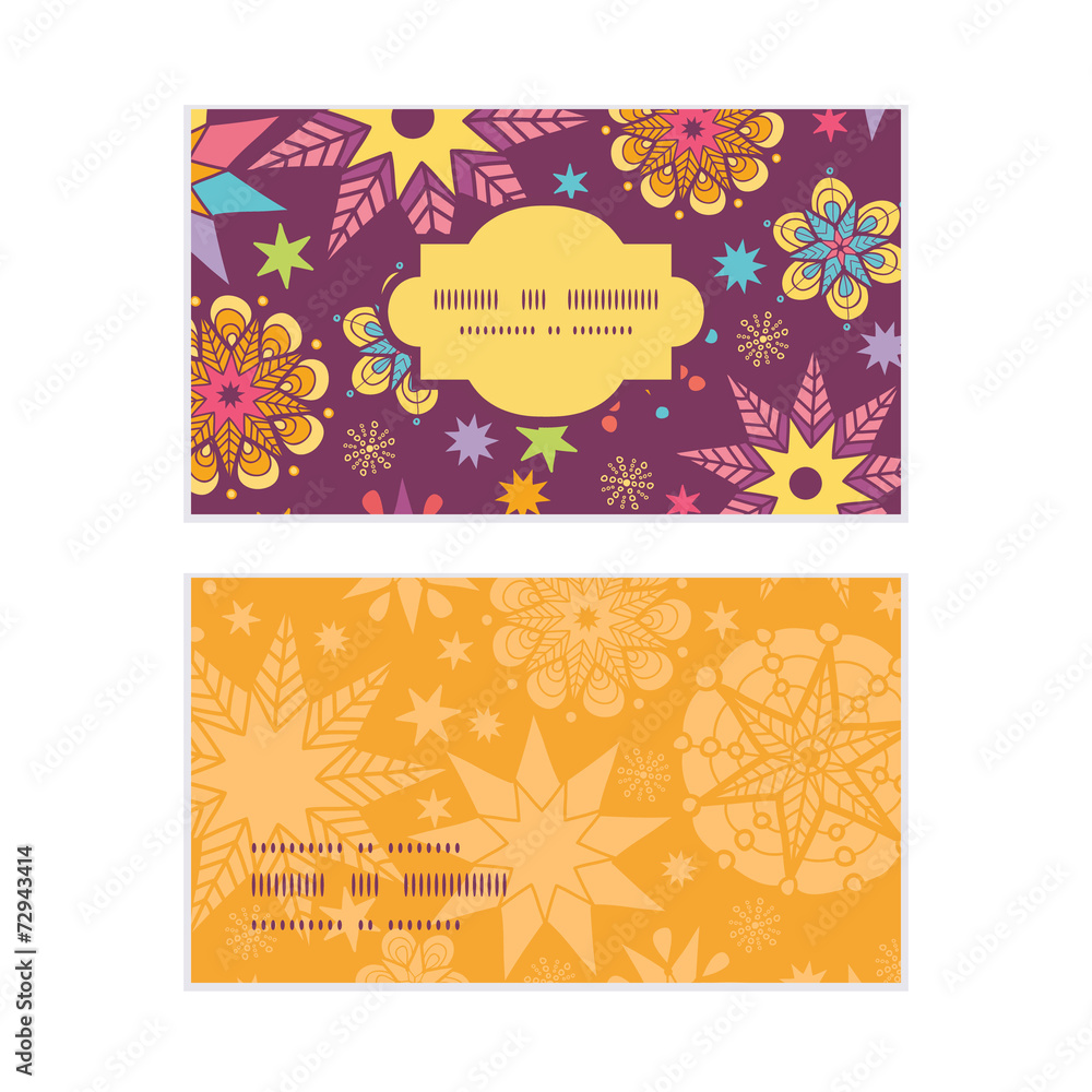 Vector colorful stars horizontal frame pattern business cards
