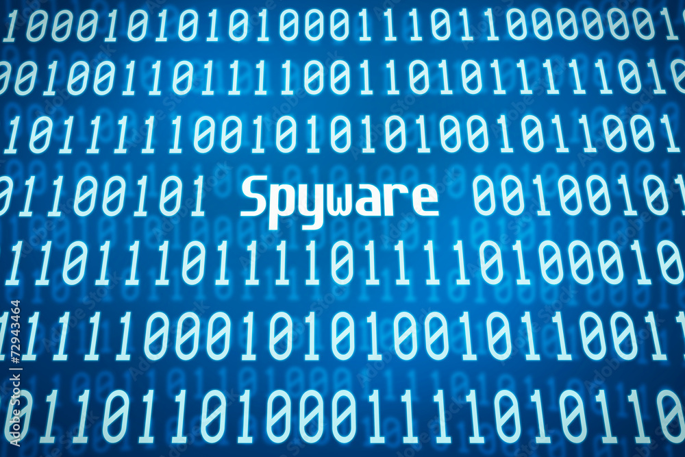 Binärcode mit dem Wort Spyware im Zentrum Binärcode mit dem Wort Spyware im Zentrum