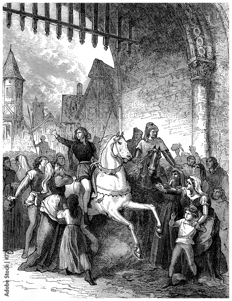 Obraz premium Joan of Arc: going to War - Jeanne d'Arc - 15th century