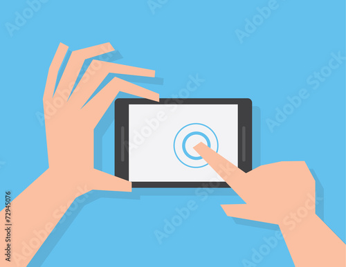 Phone touched by a finger