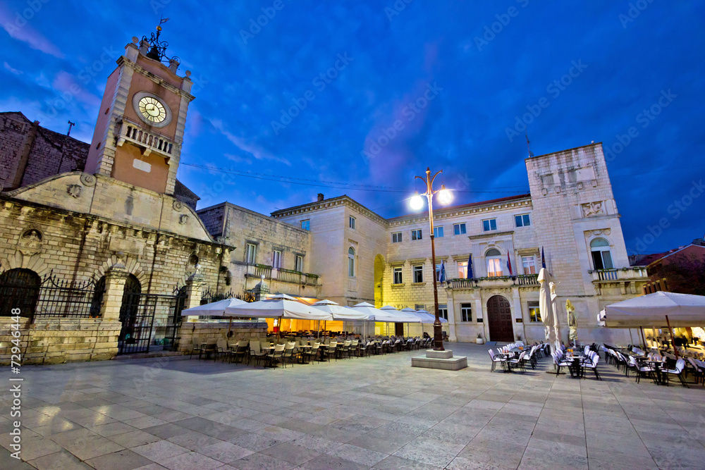 Fototapeta premium People's square in Zadar night view