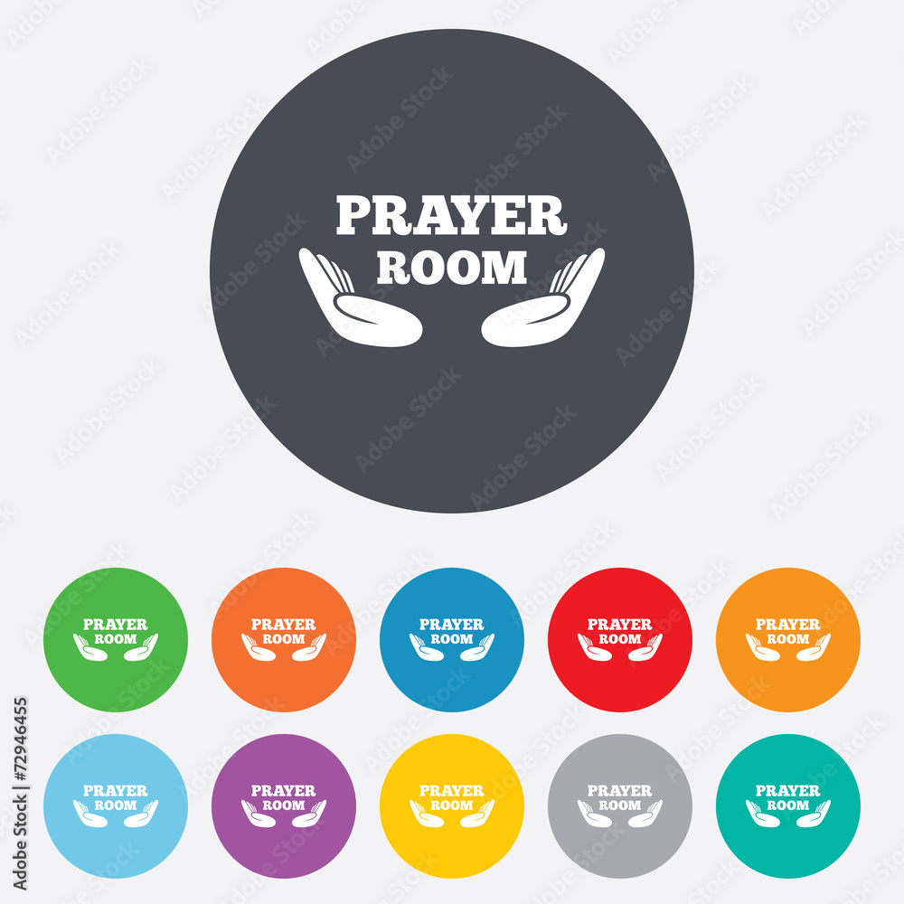 Prayer room sign icon. Religion priest symbol. Prayer room sign icon. Religion priest symbol.