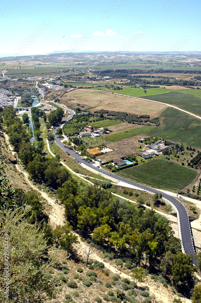 Vista aerea de carretera rural