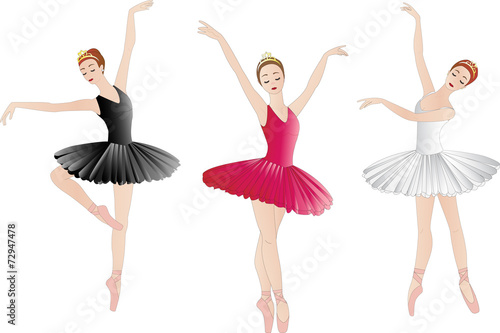Ballerinas set isolated on white
