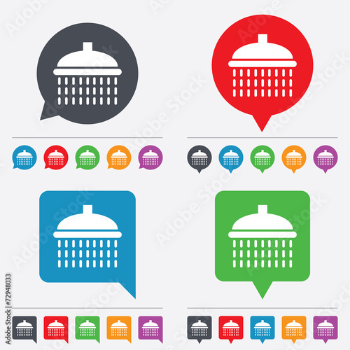 Shower sign icon. Douche with water drops symbol