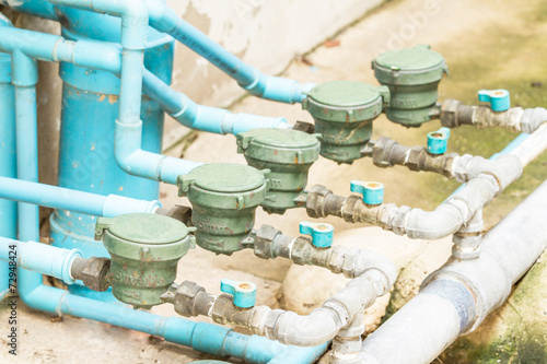 Water meter and pipes
