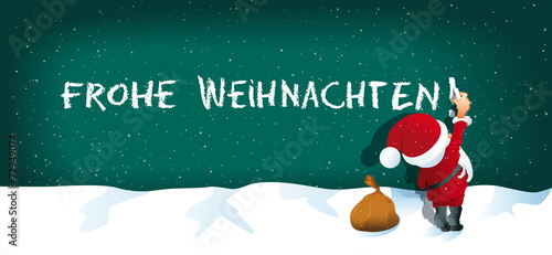 Weihnachtsmann schreibt Frohe Weihnachten