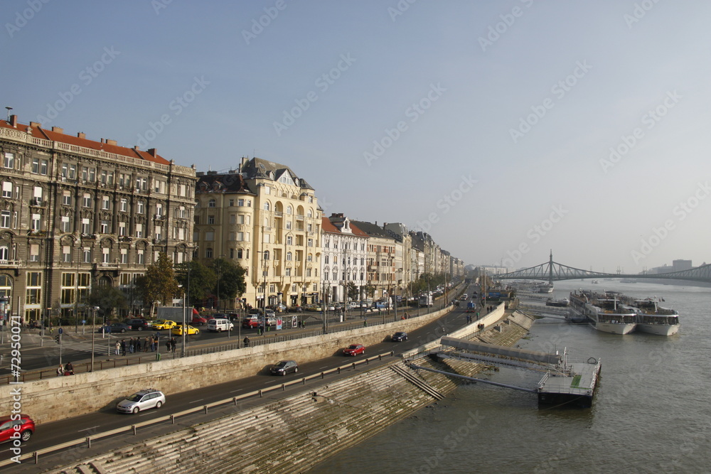 Quai le long du Danube à Budapest, Hongrie