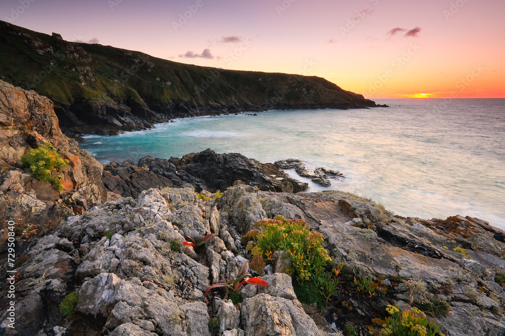 Coastline near St. Ives in Cornwall, UK.