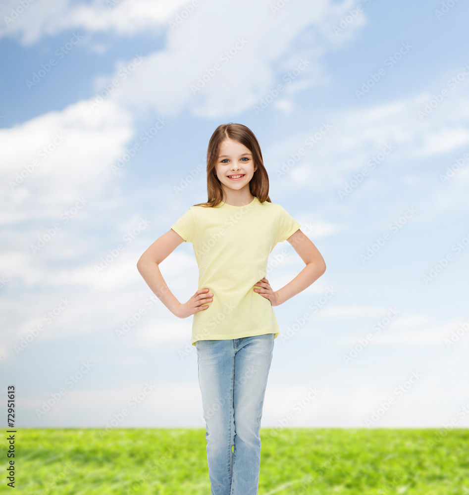 smiling little girl in casual clothes