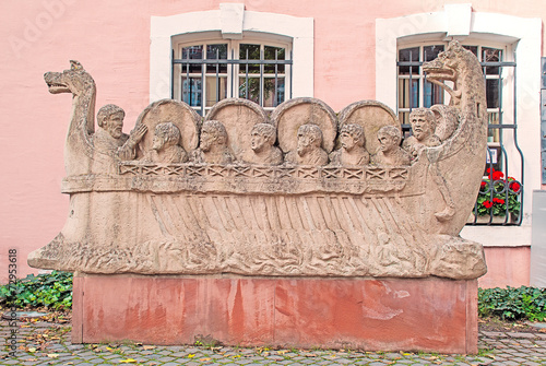 Kopie des Neumagener Weinschiffes in Trier an der Mosel photo