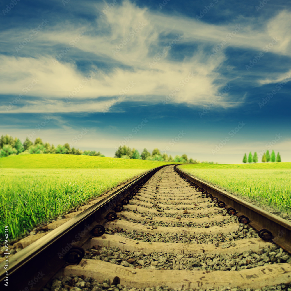Fototapeta premium Railroad. Abstract rural landscape for your design