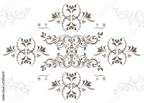 Background seamless ornamental pattern, illustration on white