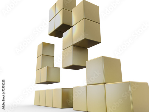 Gold 3D Tetris Concept