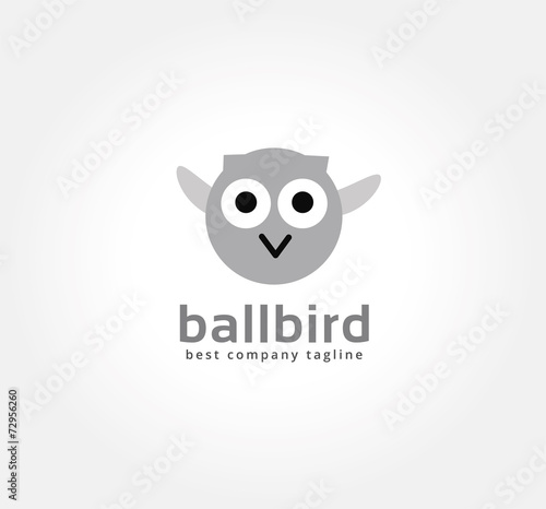 Abstract vector cartoon owl logo icon concept. Logotype template