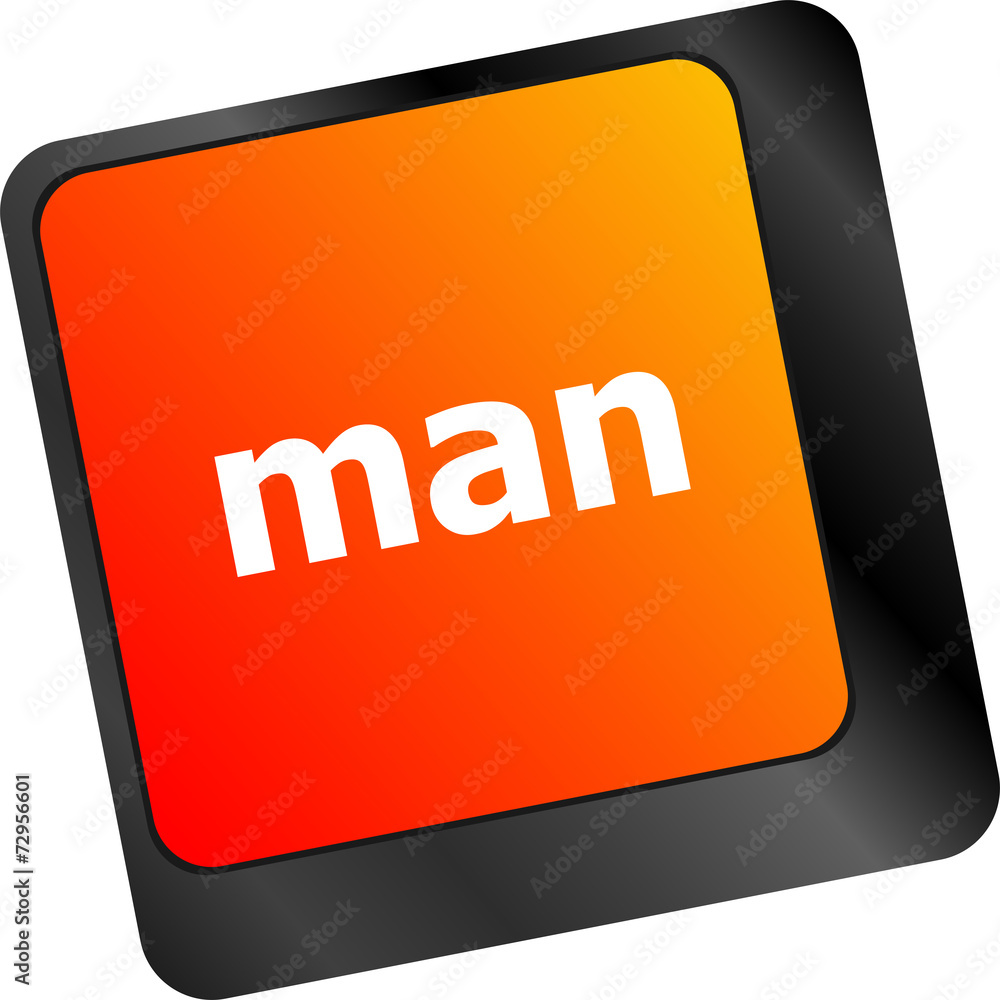 man words on computer pc keyboard keys man words on computer pc keyboard keys