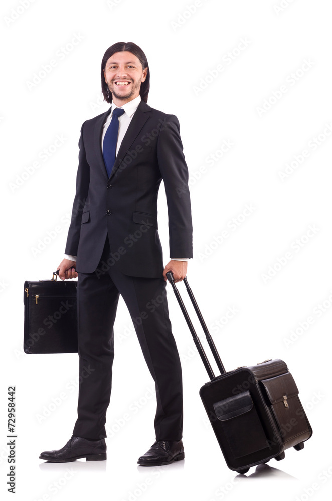 Businessman on business trip with luggage Businessman on business trip with luggage